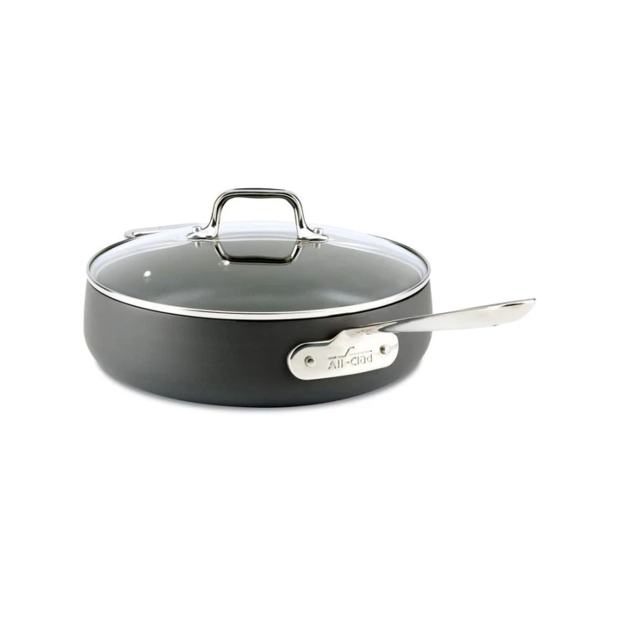 All-Clad HA1 Hard Anodized Nonstick 4-Quart Saute Pan with Lid, PFOA-Free Dishwasher Safe Cookware
