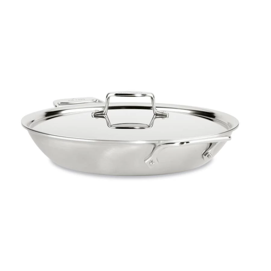 All-Clad D5 Stainless Steel 5-Ply Bonded Universal Pan with Lid, 4.5 Qt Brushed Cookware