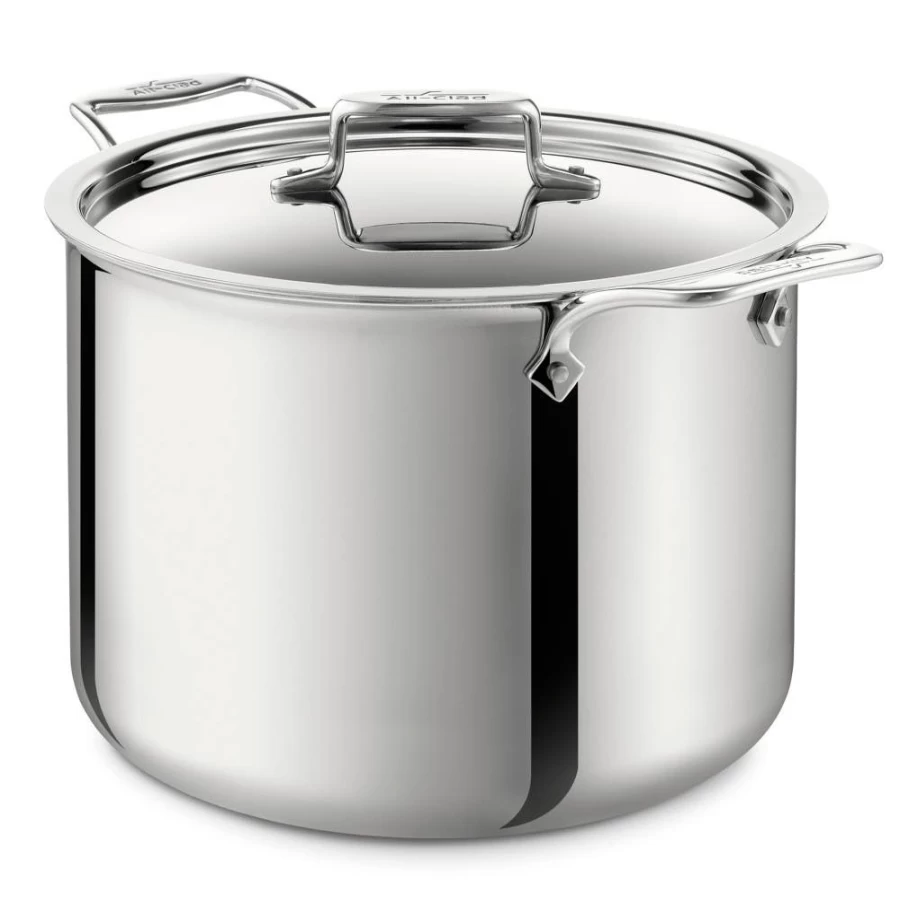 All-Clad D5 Stainless Steel 12-Quart 5-Ply Bonded Stockpot with Lid, Polished Cookware