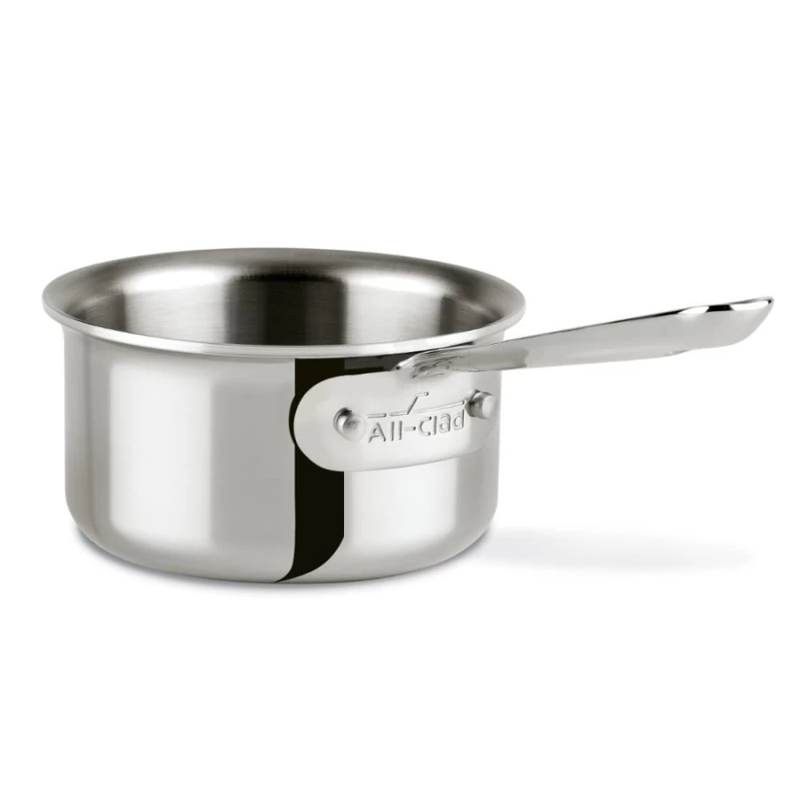 All-Clad D3 Stainless Steel 3-Ply Bonded Butter Warmer with Pour Lip, 0.5 Quart Saucepan