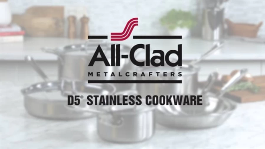 All-Clad D5 5-Ply Stainless Steel Brushed Cookware Set - 10 Piece Bonded Kitchen Collection