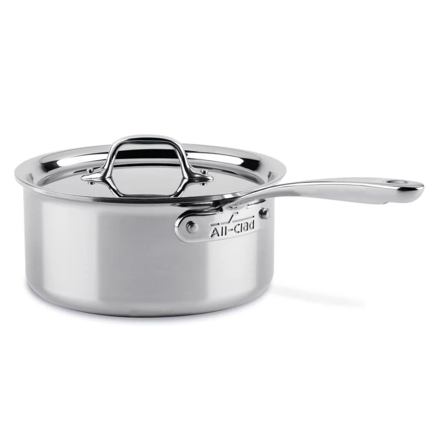 All-Clad D3 Stainless Steel 3-Ply Bonded Sauce Pan with Lid, 3 Quart, Everyday Cookware