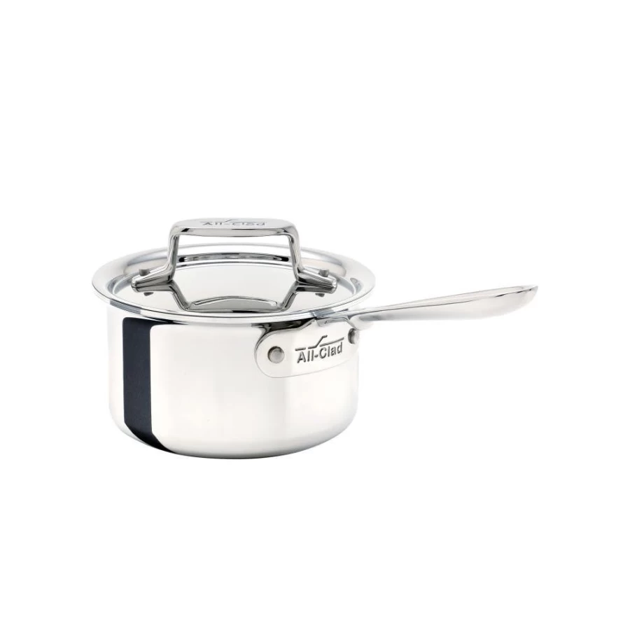 All-Clad D5 Stainless Steel 5-Ply Bonded 1.5-Quart Saucepan with Lid, Polished Cookware for Professional Cooking