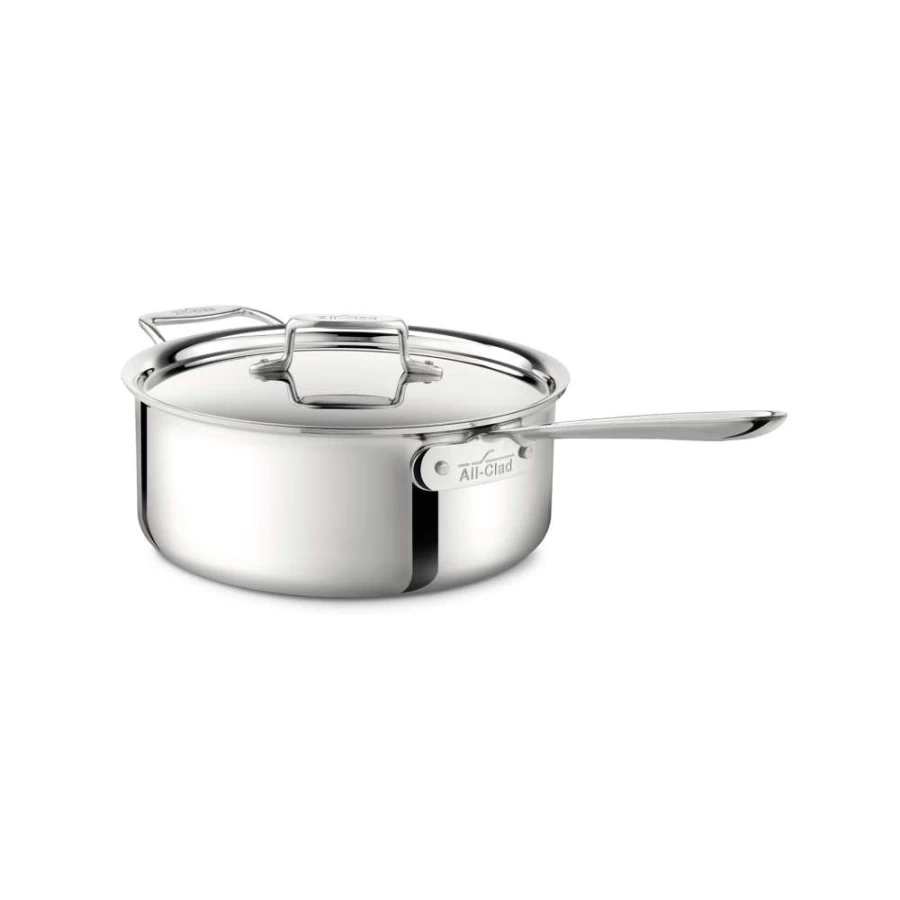 All-Clad D3 Stainless Steel 3-Ply Bonded 6 Quart Deep Saute Pan with Lid, Professional Cookware