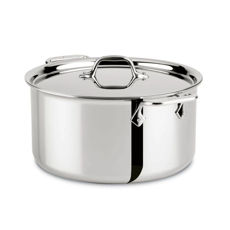 All-Clad D3 Stainless Steel 3-Ply Bonded 8-Quart Stockpot with Lid, Professional Cookware