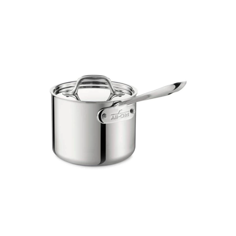 All-Clad D3 Stainless Steel 3-Ply Bonded Sauce Pan with Lid, 1.5 Quart Cookware Pot