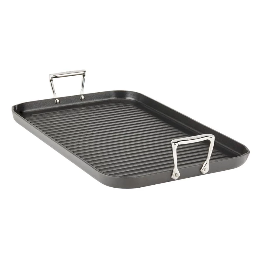 All-Clad HA1 Hard Anodized Nonstick Grande Grill Pan, 13 x 20 Inch, Durable Cookware for Professional Cooking